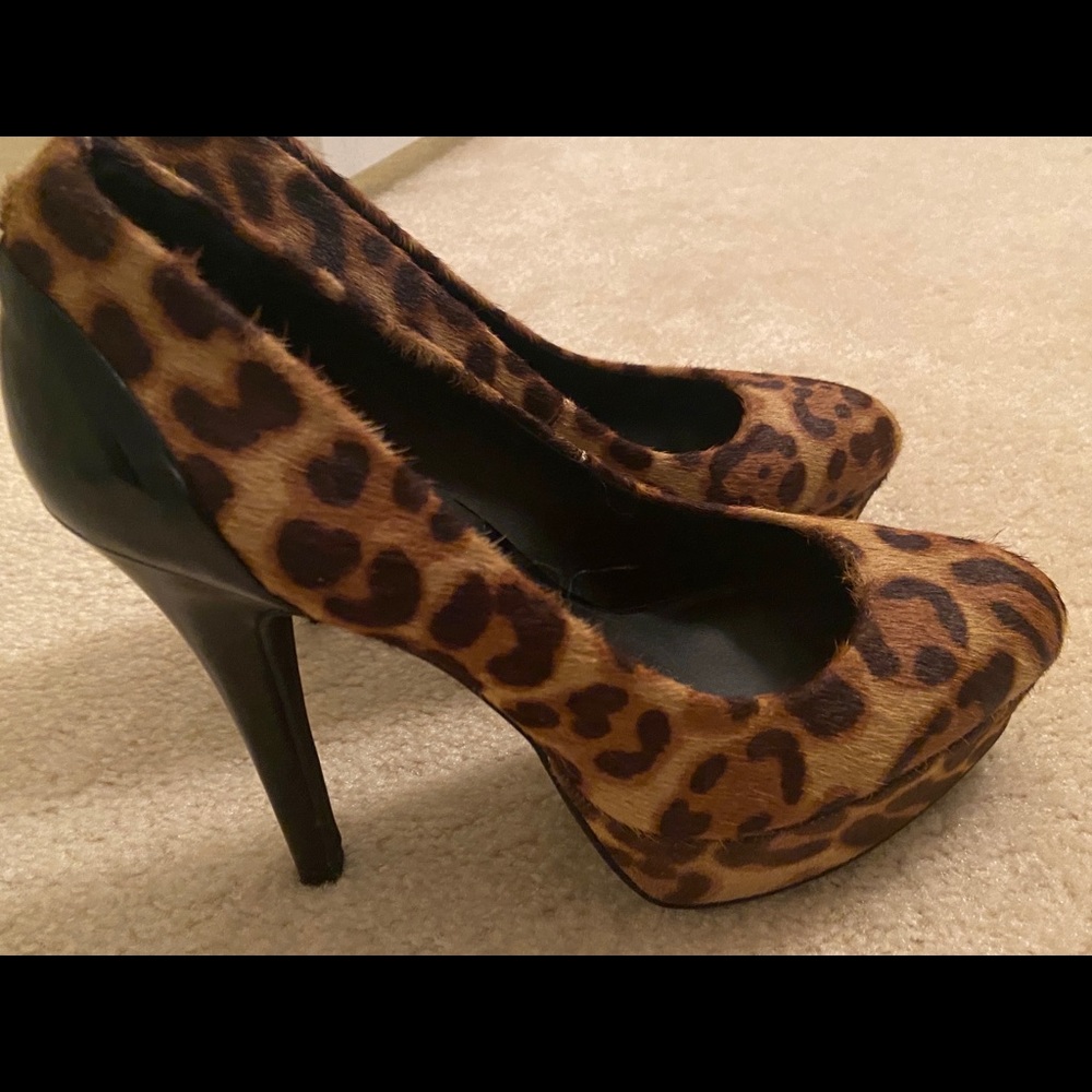 INC animal fur heels size 7 never worn